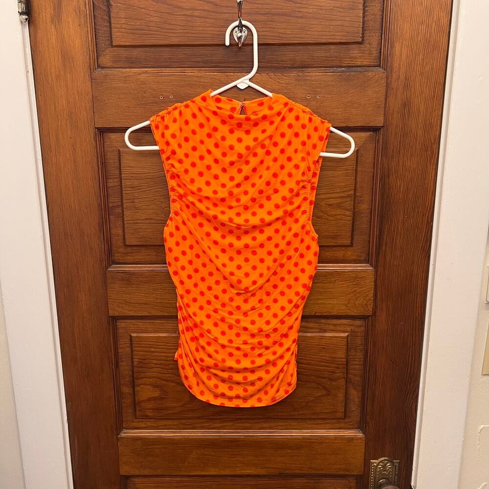 Miaou Cam Top Red Polka Dot sz S NWT's Orange $135 Women's Sleeveless